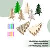 3D Незавершенный Набор для поделок Силуэт Рождественской елки Деревянный Силуэт Рождественской елки Сделай сам Деревянная Вырезка елки С Набором Цветных Маркеров
