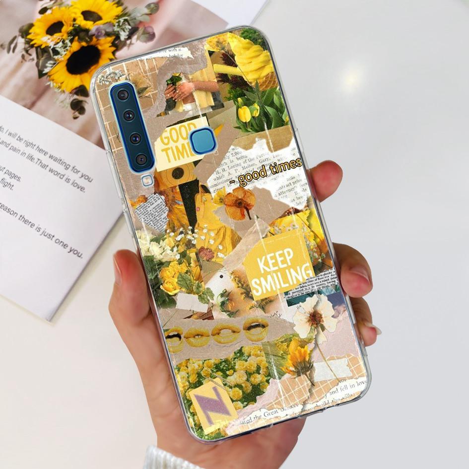 For Samsung Galaxy A9 2018 Case A920 SM-A920F Silicone Cover Popular Flower Clear TPU Soft Phone Case For Samsung A9 2018 Bumper