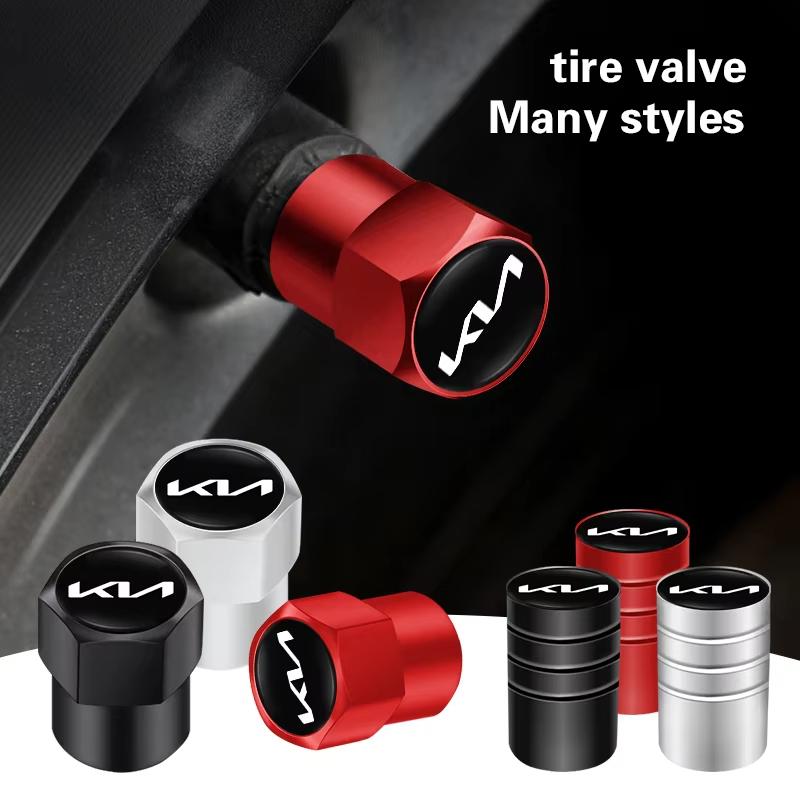 KUPS9 4Pcs Aluminum Alloy Car Wheel Tire Valve Caps Stem Cover For KIA K5 K9 Sorento Ceed Sportage Carnival Stinger Forte Niro Cadenza