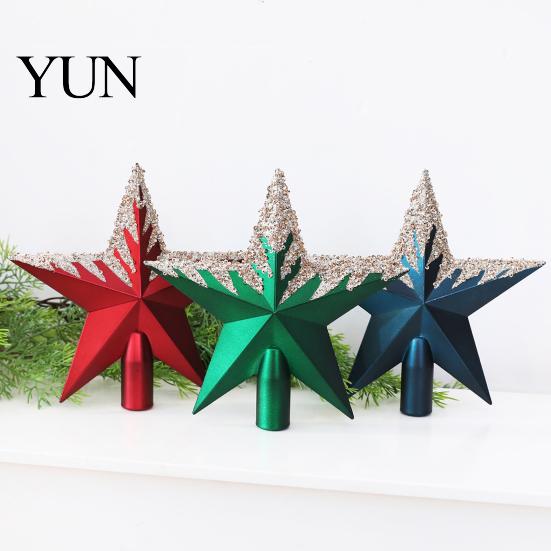Glitter Sequin Star Topper Sequins Tree Topper, Shiny Sparkly Treetop Seasonal Top Ornaments Ornament, Shatter-Proof Christmas Decoration for