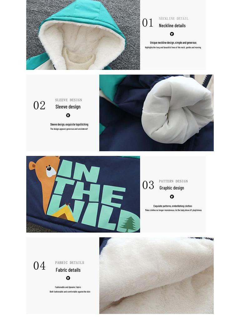 Детская зимняя парка 2025 года на флисовой подкладке: Детская теплая куртка с толстой хлопковой подкладкой