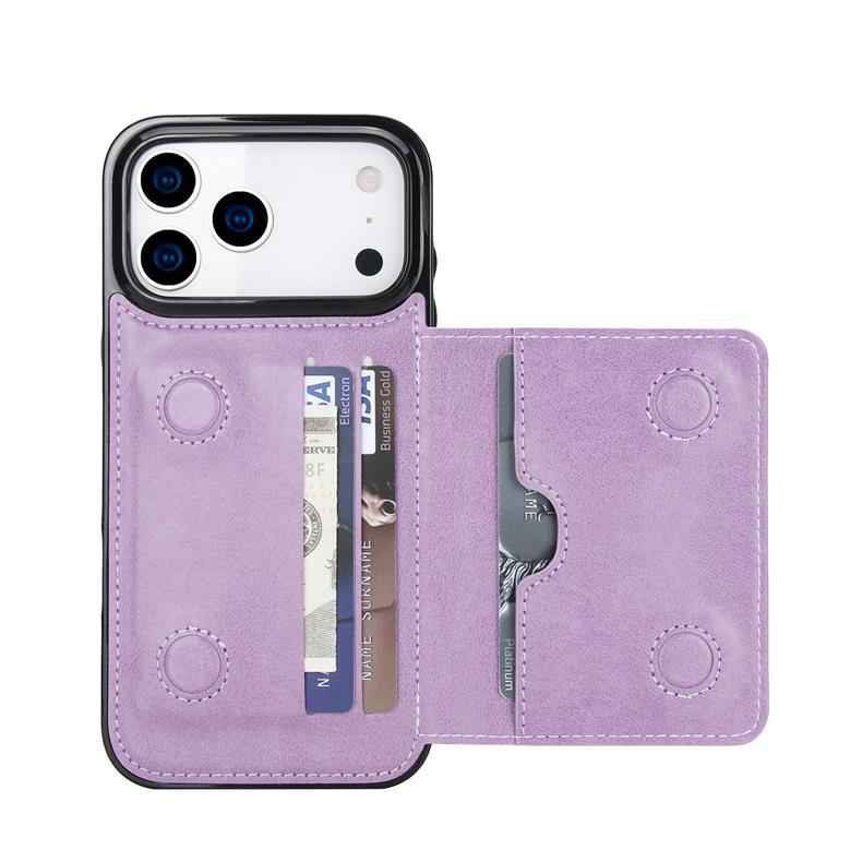Applicable iPhone17Pro iPhone leather case15Plus Back-cover type protective case Samsung S25U Card holder