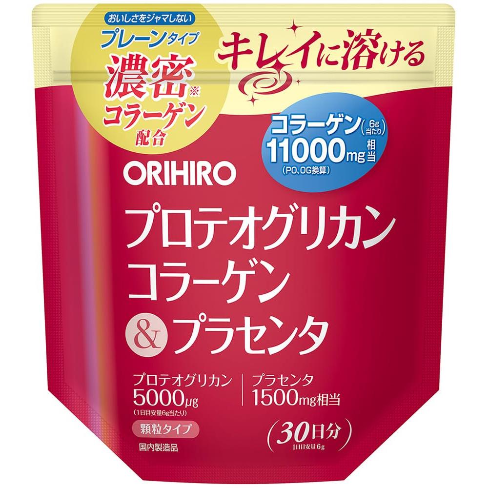 Orihiro Proteoglycan Collagen & Placenta 180g Anti-Aging Supplement for Skin Elasticity & Hydration