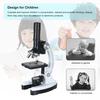 Children" S Microscope Kit Large Eyepiece 100X-1200X  High Power Metal Microscope