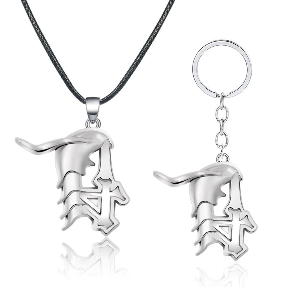 Anime Bleach Kurosaki Ichigo Mask Keychain Chain Bull Head Hollow Skull Mask Necklace Amulet Pendant Jewelry Accessories