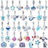 Серия Мир Океана Морской Синий Черепаха Морская Звезда Краб Осьминог Шармы Бусина Подходит Браслет Медь DIY Ювелирное Изделие Подарок
