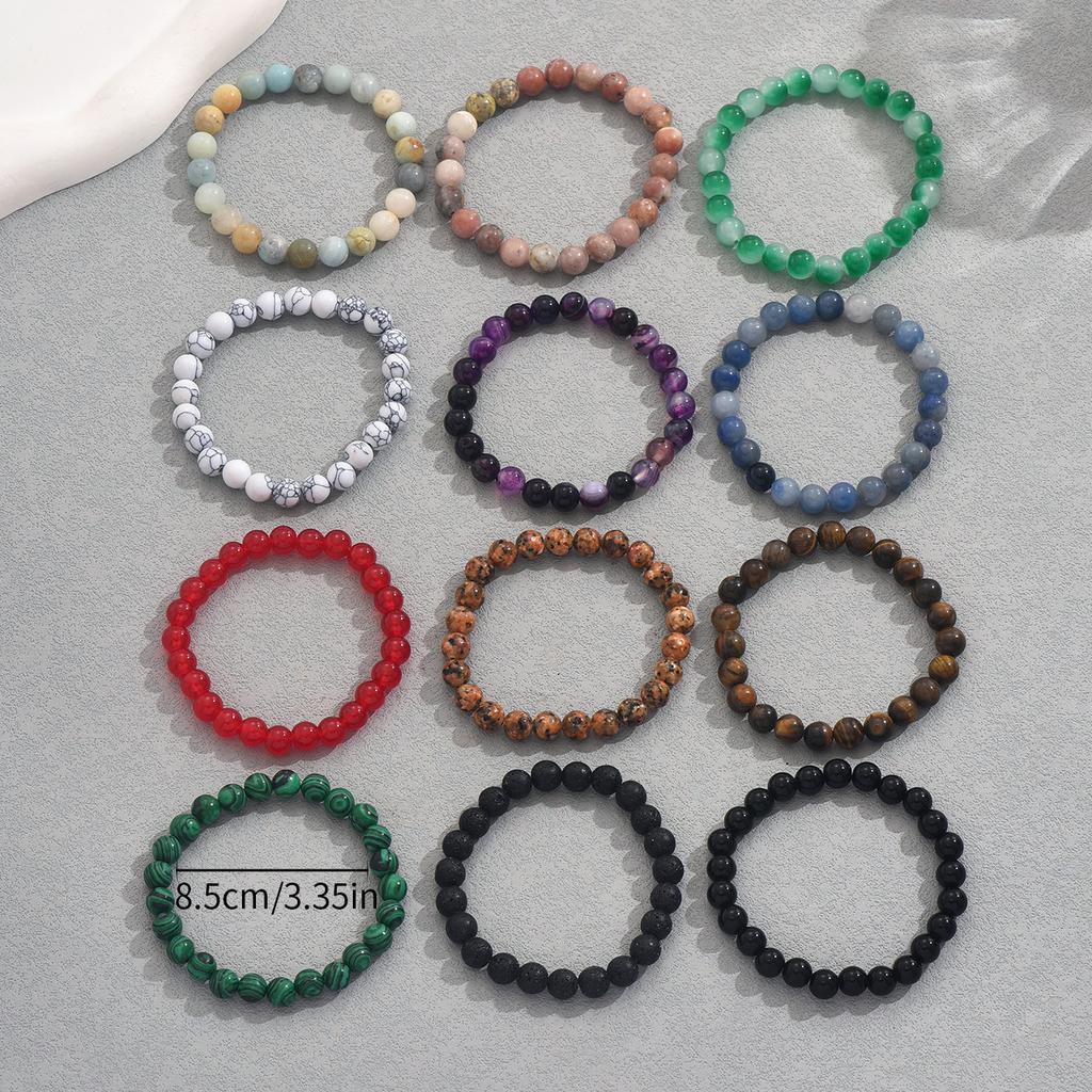 Набор браслетов из натуральных камней с геометрической формой, разноцветные браслеты с высококачественным дизайном, подходят для мужчин и женщин.
