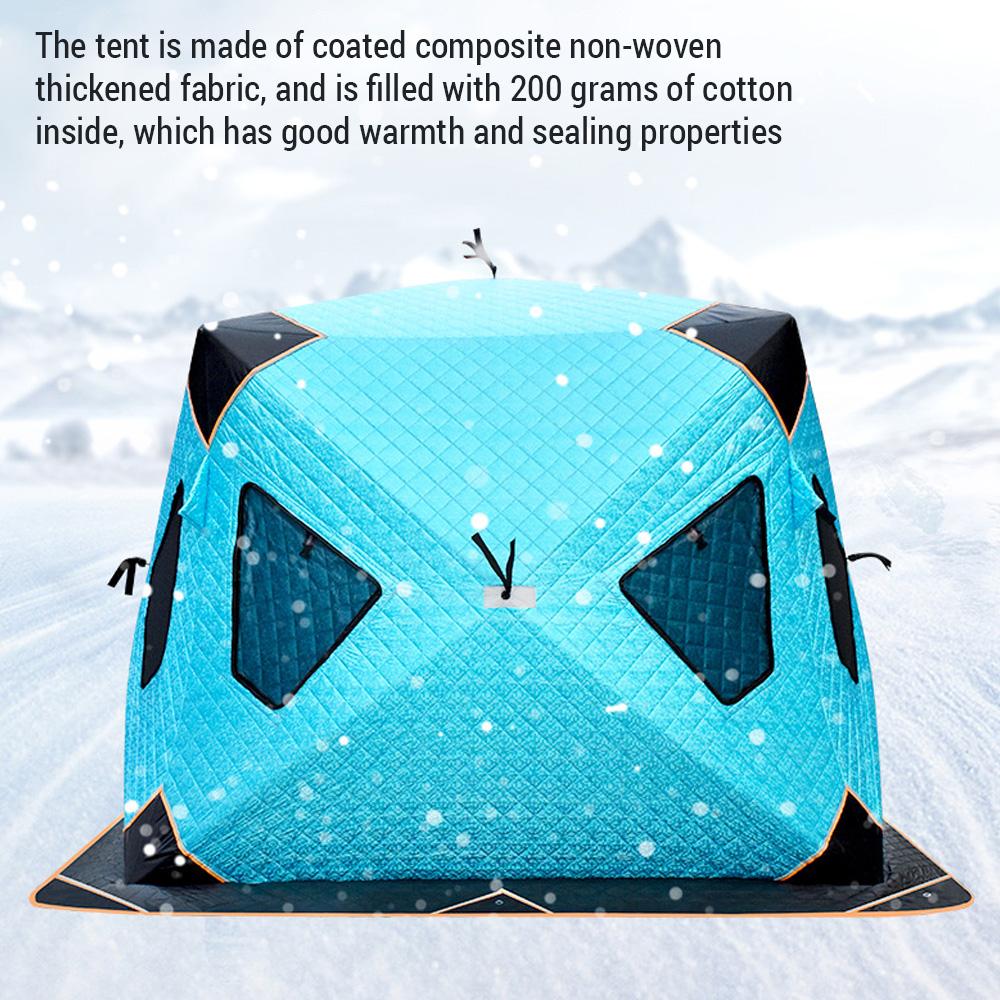 Утолщенная 4-слойная палатка для зимней рыбалки, палатка для зимней рыбалки, палатка для кемпинга в холодную погоду для 3-4 человек