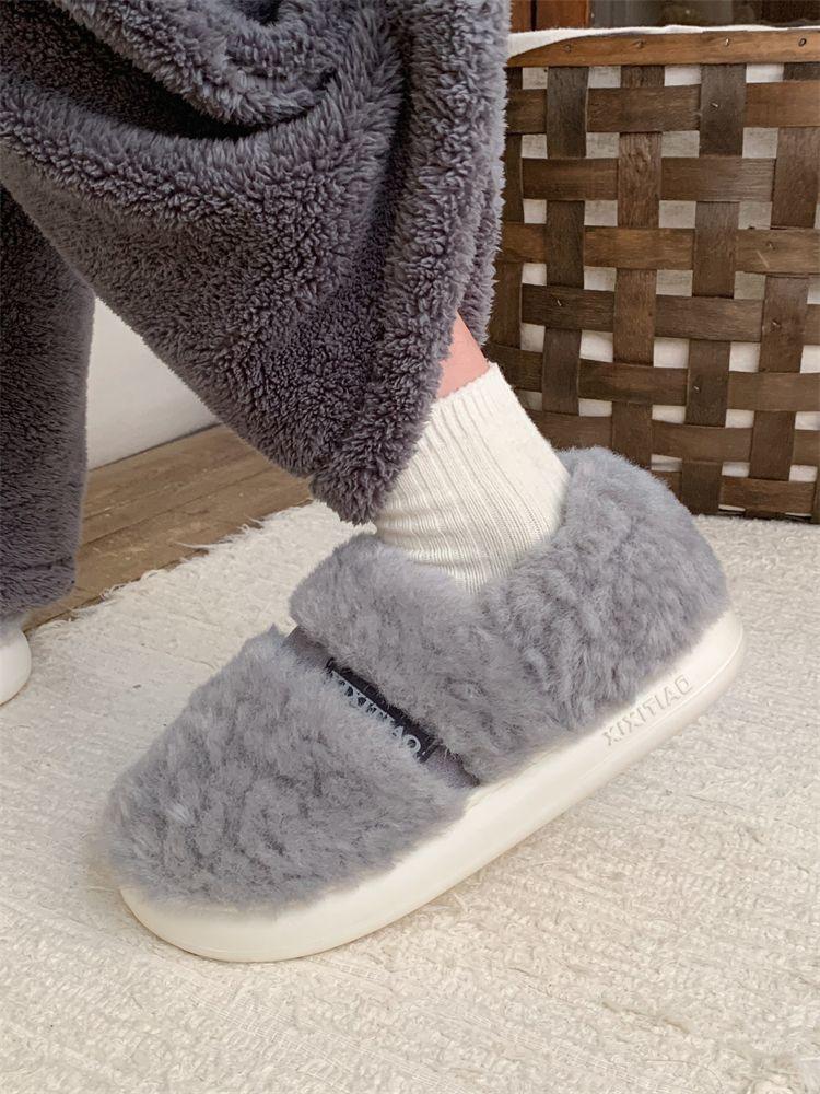 Модные мужские мокасины больших размеров, теплые зимние домашние тапочки для папы, женские пушистые тапочки с бабочкой