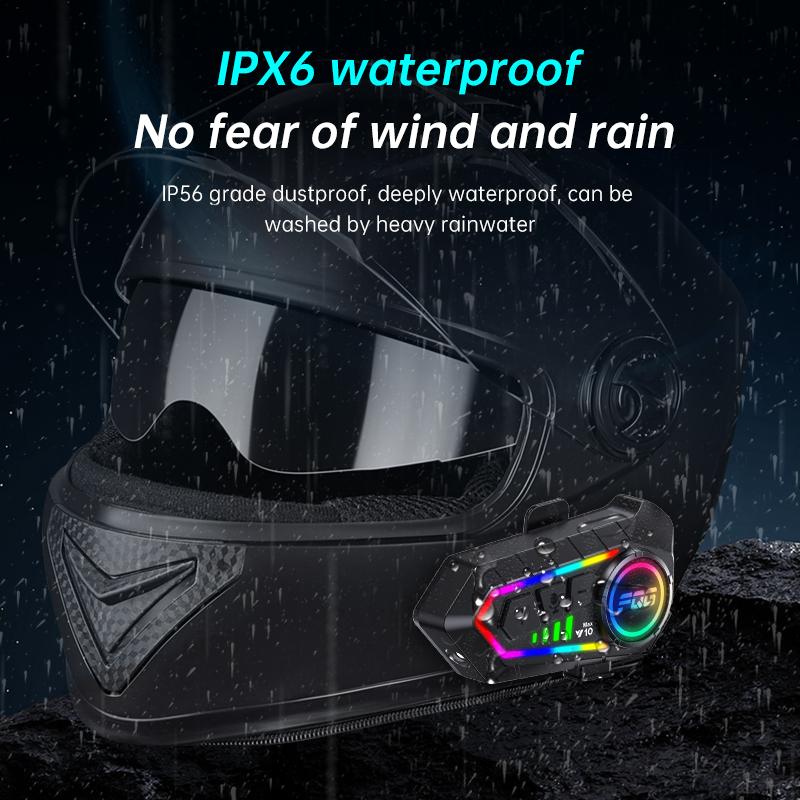 Y10 Max Motorcycle Helmet Intercom CVC+DSP Dual Intelligent Noise ReductionInter Comunicador IPX6 Waterproof