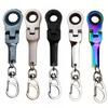 10mm Ratchet Wrench Mini Shaped Metal Racing Keychain Key Chain Ring Keyring Adjustable Wrench Hand Tools Automotive