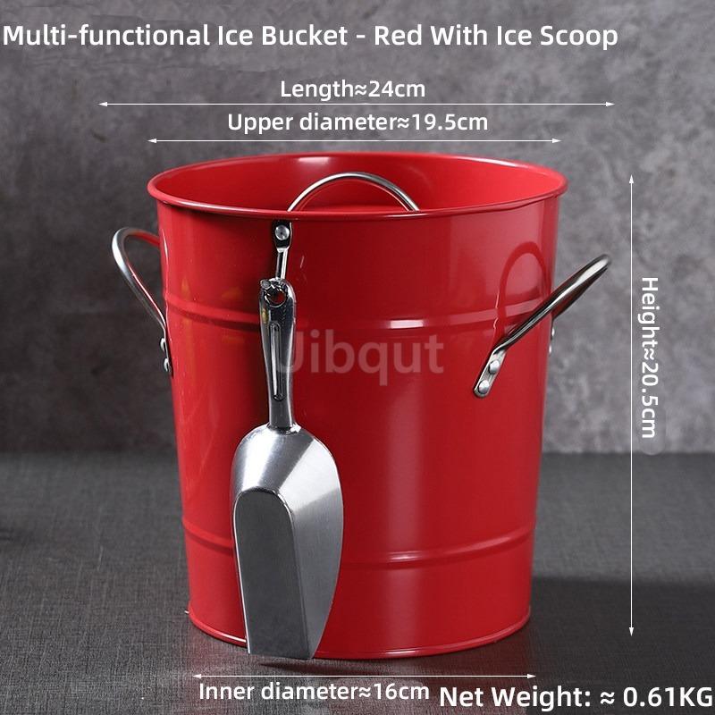 Internet Celebrity Retro Beer Beverage Ice Bucket High Aesthetic Home Handheld Tin Ice Bucket Camping Bar KTV Tonneau En Bois