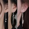 Серьги из стерлингового серебра 925 пробы для женщин, модные, блестящие, звезда, длинная кисточка, серьги, украшения, предотвращают аллергию, аксессуары для вечеринок, подарок