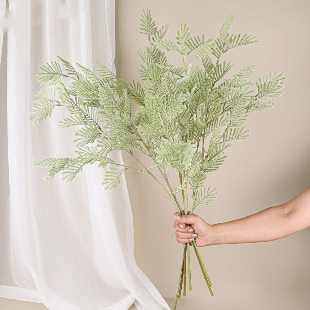 75cm Artificial Mimosa Branch Elegant Fake Flower Simulation Mimosa Plant  Birthday Party