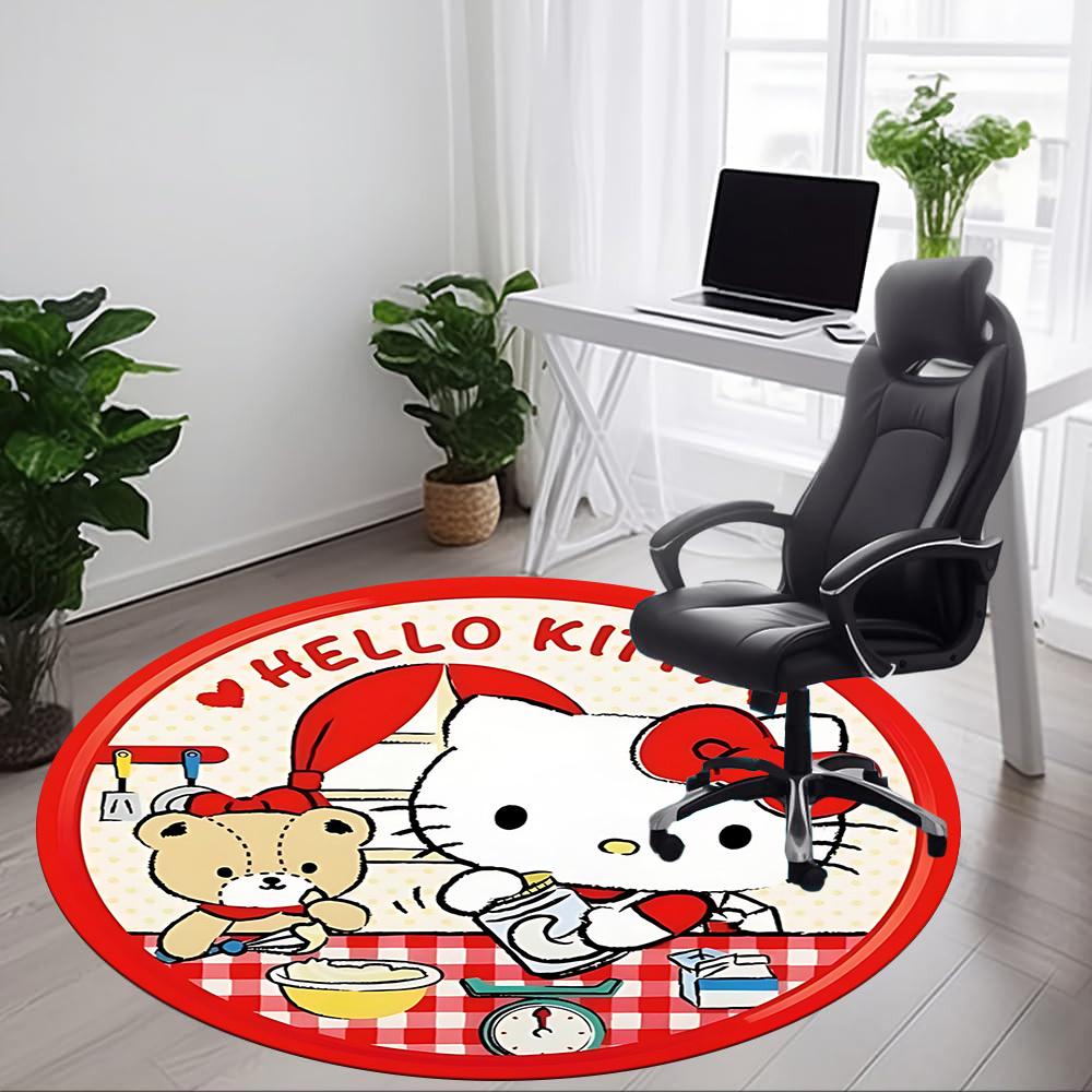 1PC Hello Kitty Office Round Rug Perfect for Office Non-Slip Backing, Decorative Floor Mat yy250916071
