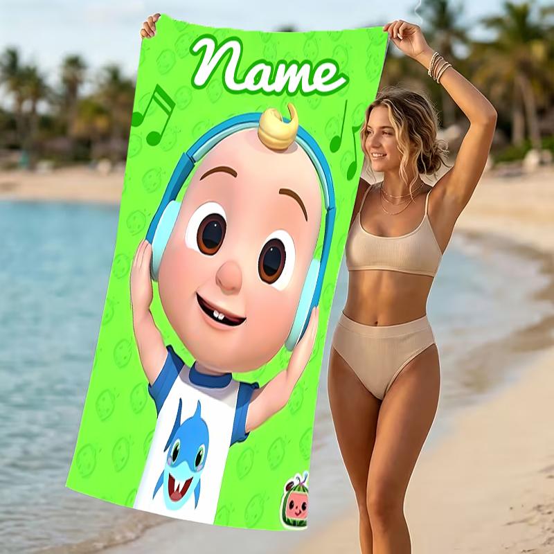 Customizable personalized beach towels CoComelon - Dance Party themed designs.Suitable for the beach, yoga, sports;ideal as beach accessories