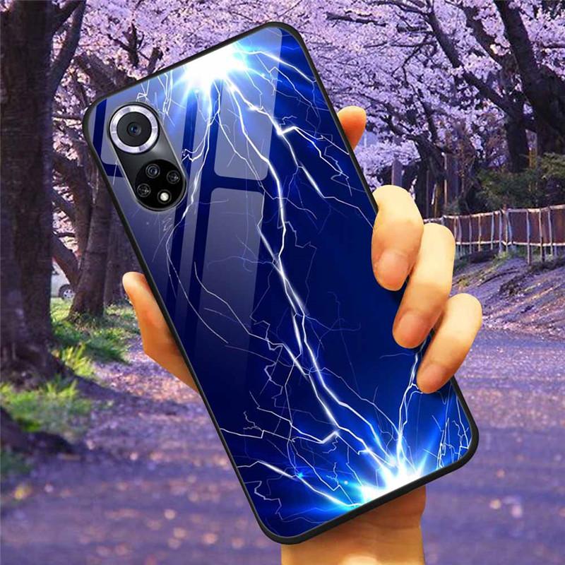 Чехол для Honor 50 Pro Закаленное Стекло Звездный Мрамор Жесткая Задняя Крышка для Телефона Huawei Honor 50 Чехлы Honor50 Защитные