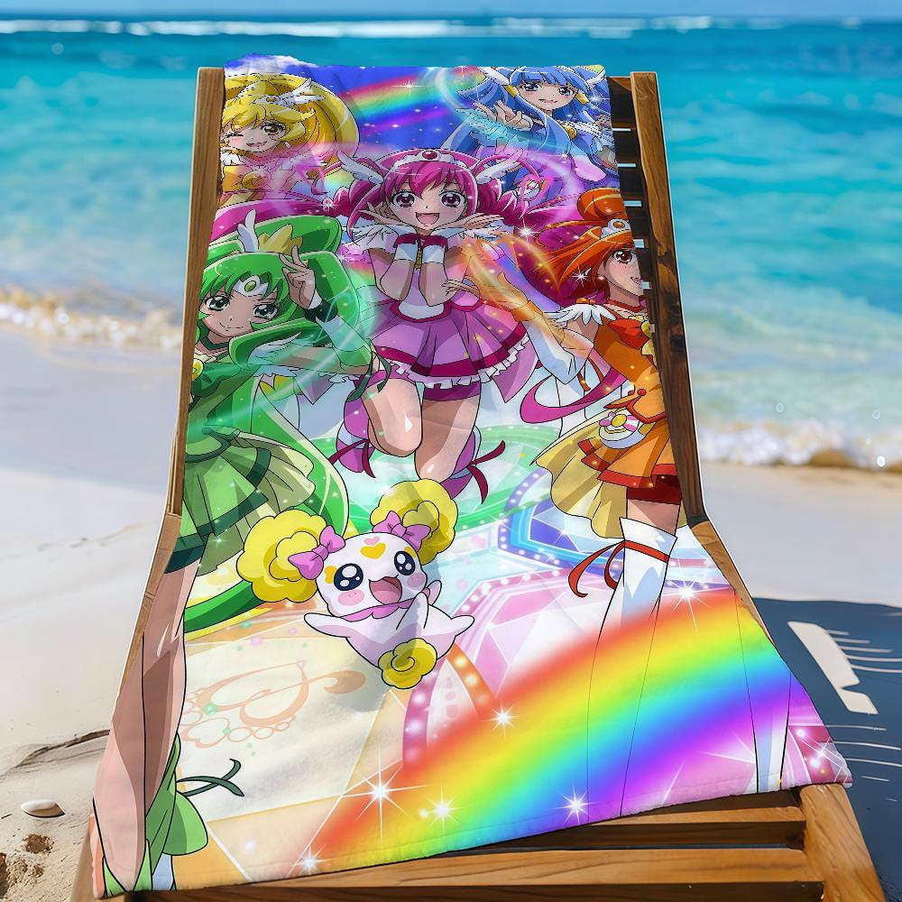 Аниме S-Smile P-PreCure Полотенце Спортивное Быстросохнущее Туристическое Кемпинговое Снаряжение Песозащитное Мягкое Легкое Большое Пляжное Полотенце