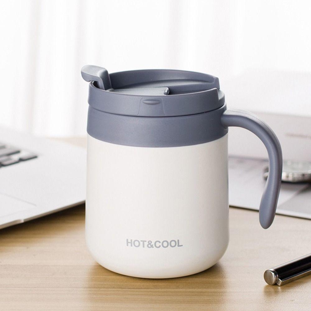 Stainless Steel Coffee Cup Solid-color Water Bottle Drinkware Insulated Cup  Hot Cold Drinks