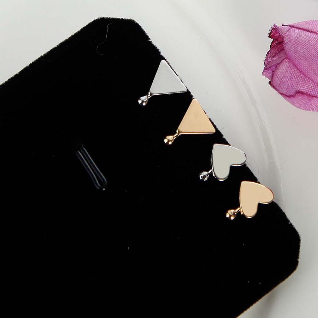 Клипса на ухо в виде полукольца с треугольником, сердечком или звездой