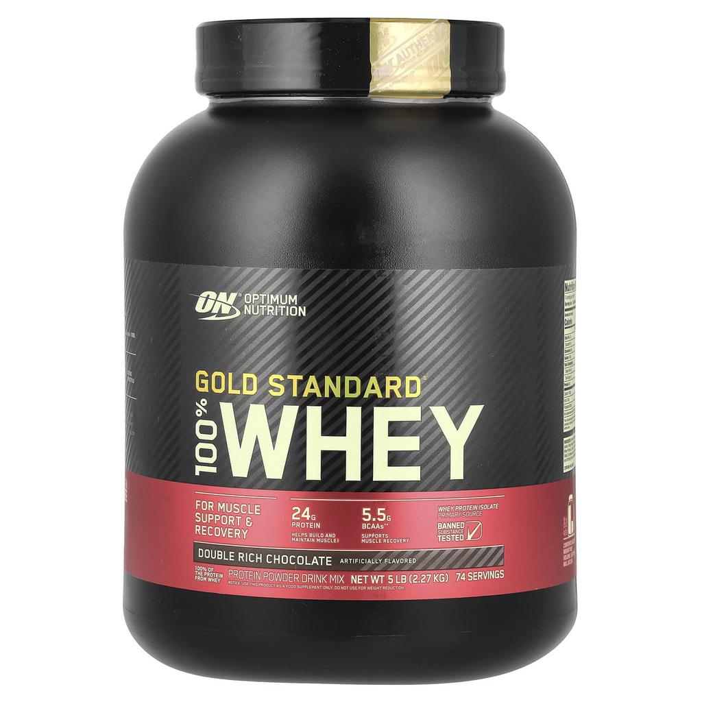 Optimum Nutrition Gold Standard 100% Whey, Double Rich Chocolate, 5 Lb (2.27 Kg)