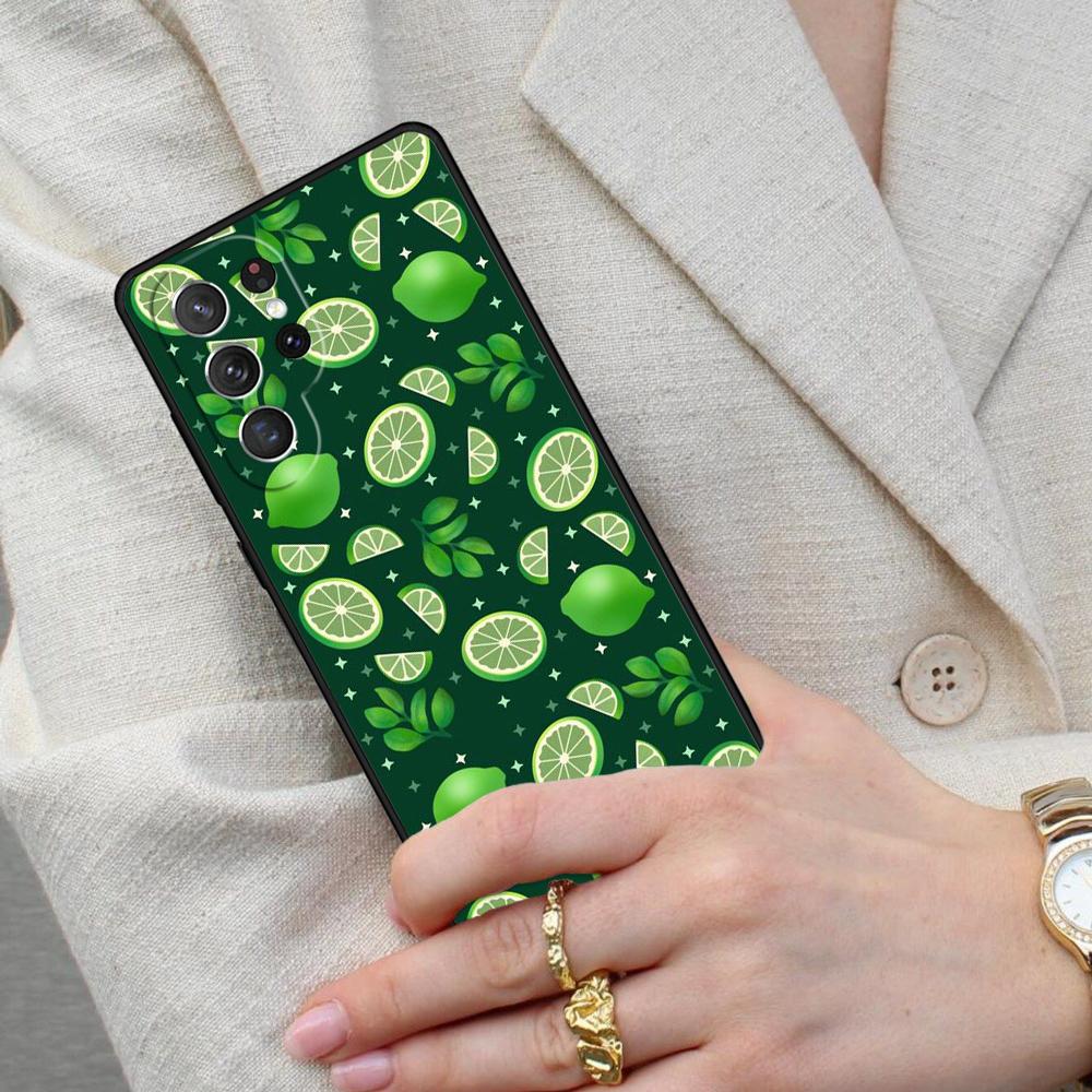Summer Lemon and Leaf Cell Phone Case for Samsung Galaxy S26 Ultra S25 S24 S23 S22 S21 S20 Note10 Cover