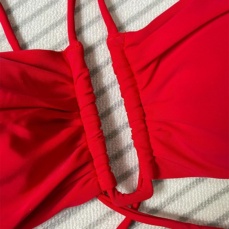 Сексуальное бикини 2024, комплект бикини с высокой талией, женский купальник-бандо с лямкой на шее, женский купальник, бикини с цветком, купальный костюм, пляжная одежда