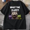 What The Fluff Футболка с кошкой Y2k Женская одежда Повседневная футболка с коротким рукавом и круглым вырезом Одежда Уличная одежда Топы Графические футболки