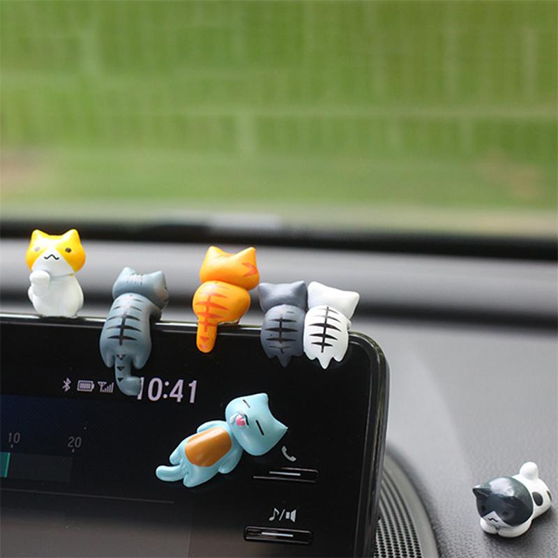 6Pcs Creative Cute Car Inner Ornament Center Console Cartoon Doll Tripper Decoration