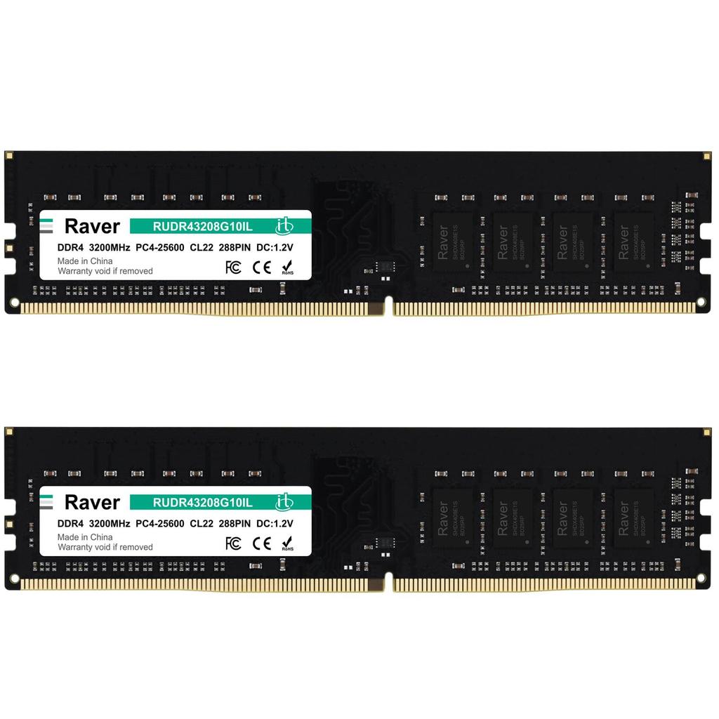 Память для настольного ПК 16 ГБ DIMM Raver CL19 288pin Только для ПК с процессором Intel RU2KDR43208G10IL (8 ГБx2) PC4-25600 (DDR4-3200) 1.2V