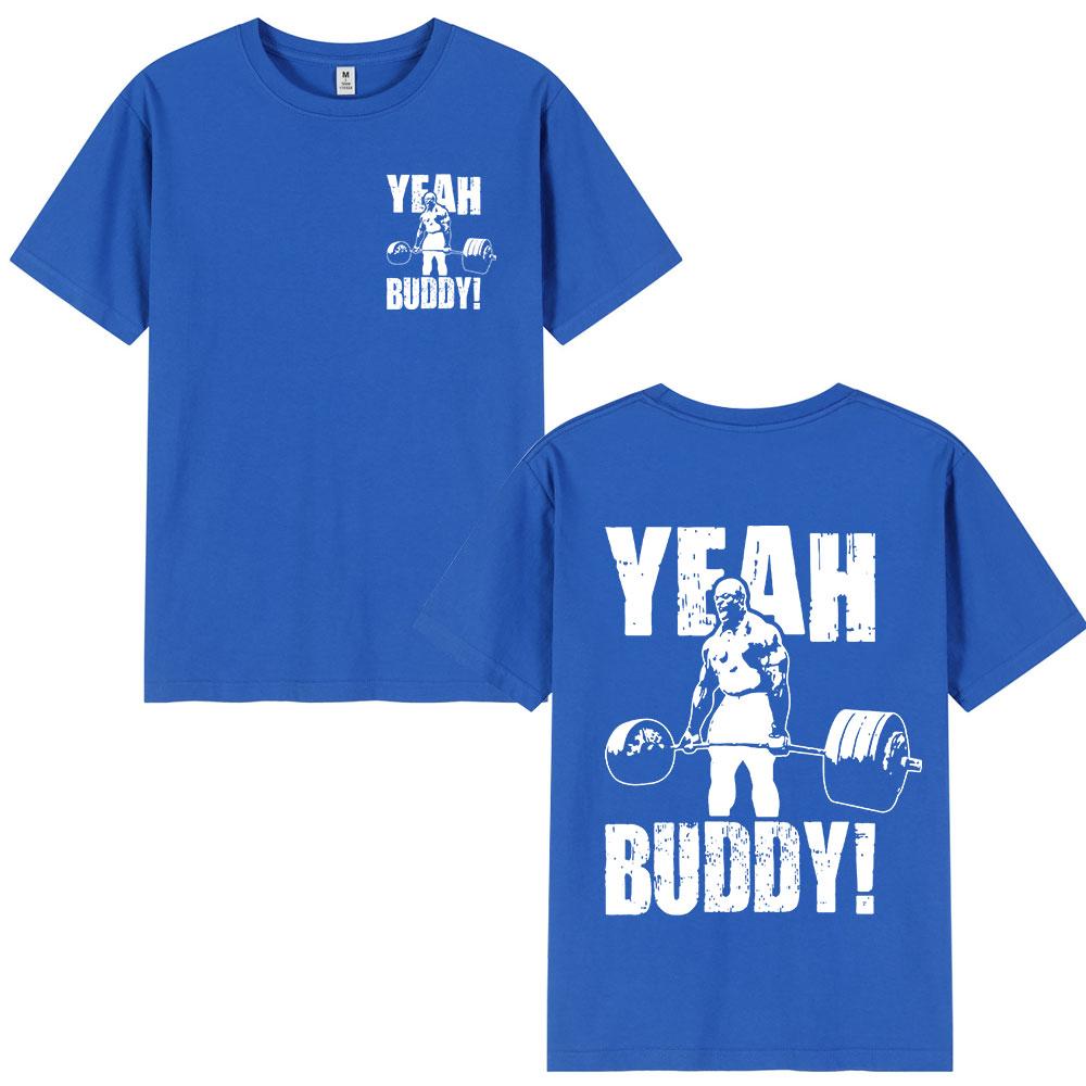Ронни Колеман Мужская футболка Yeah Buddy Тренажерный зал Легкая детская футболка Мужская одежда Круглый вырез Хлопок Футболки с коротким рукавом Уличная одежда