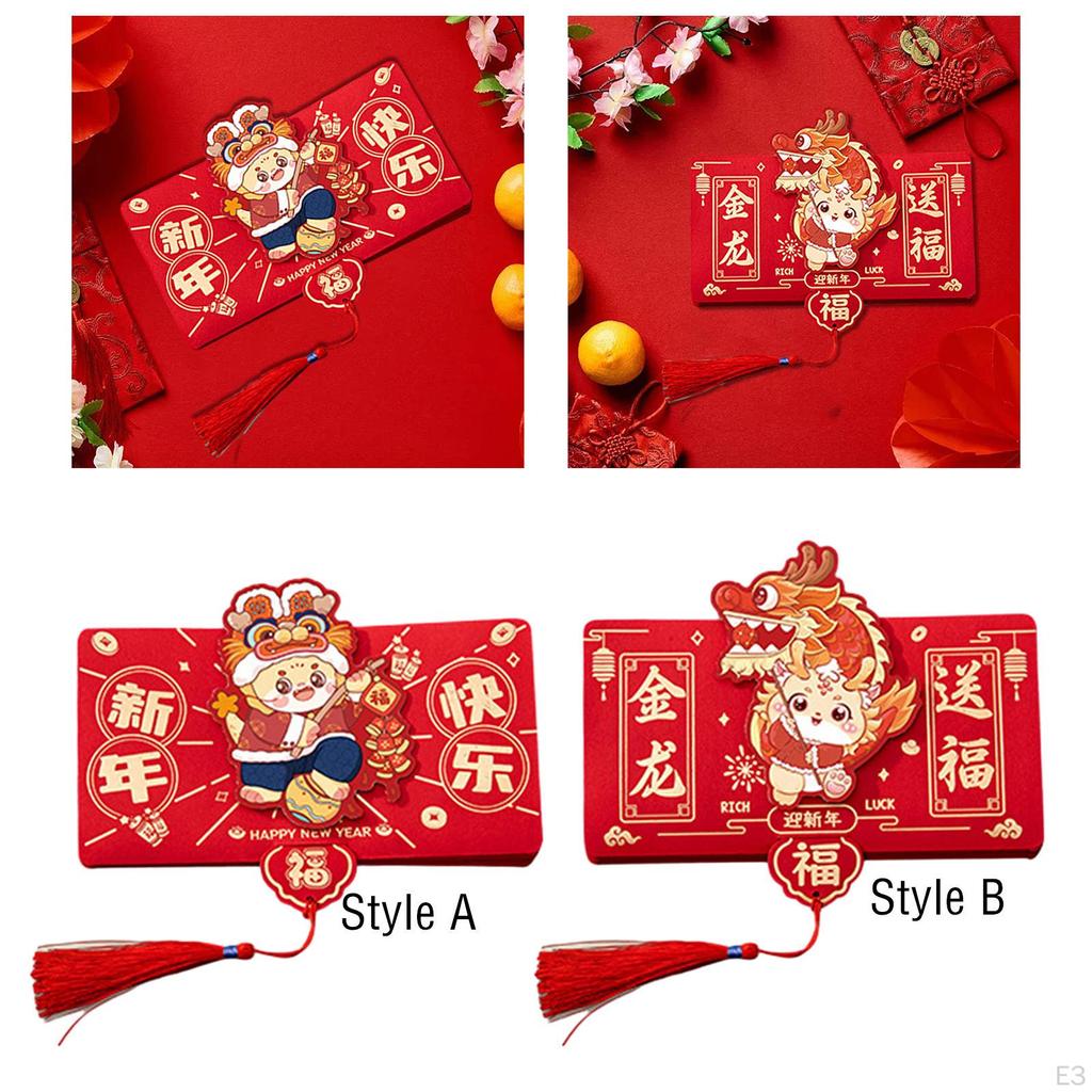 Красные конверты на год китайского дракона, подарочные наборы Hong Bao для семейных встреч,