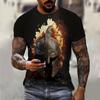 Summer Fashion Oversized Retro Men's Spartan Pattern 3D Printed T-shirt for Daily Leisure, Fitness, Outdoor Plus Size Loose Top