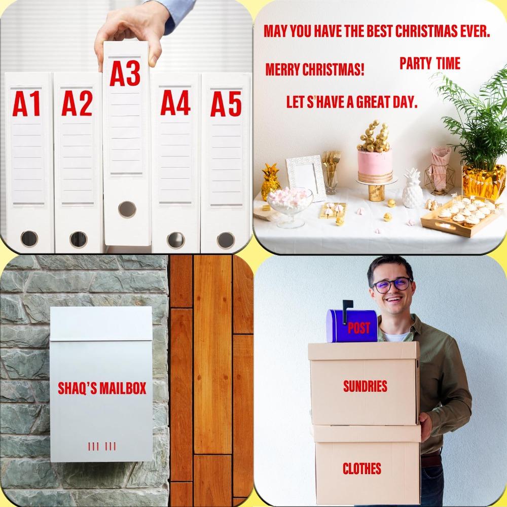 Self Adhesive Mailbox Numbers Red Alphabet Stickers Stationery Gift Letter Stickers DIY
