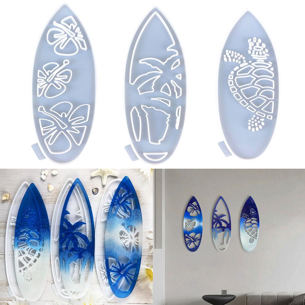 Flexible Silicone Mold Surfboard Shaped Wall Decorations Mould Epoxy Resin Moulds Jewelry Tool for Craft Enthusiasts