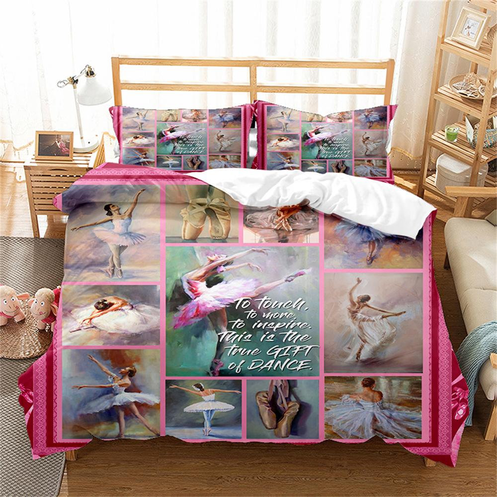 Комплект постельного белья на спортивную тематику для занятий йогой, баскетболом, софтболом, балетом, размер King Queen для детей, мальчиков и девочек, пододеяльник для спортсменов