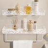 Toilet Bathroom Acrylic Rack Non-punching Wall-mounted Washstand Wall Cosmetics Storage Towel Rack
