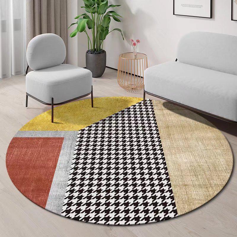 Современный круглый ковер Crystal Velvet — нескользящий, пыленепроницаемый ковер для гостиной, спальни и кабинета