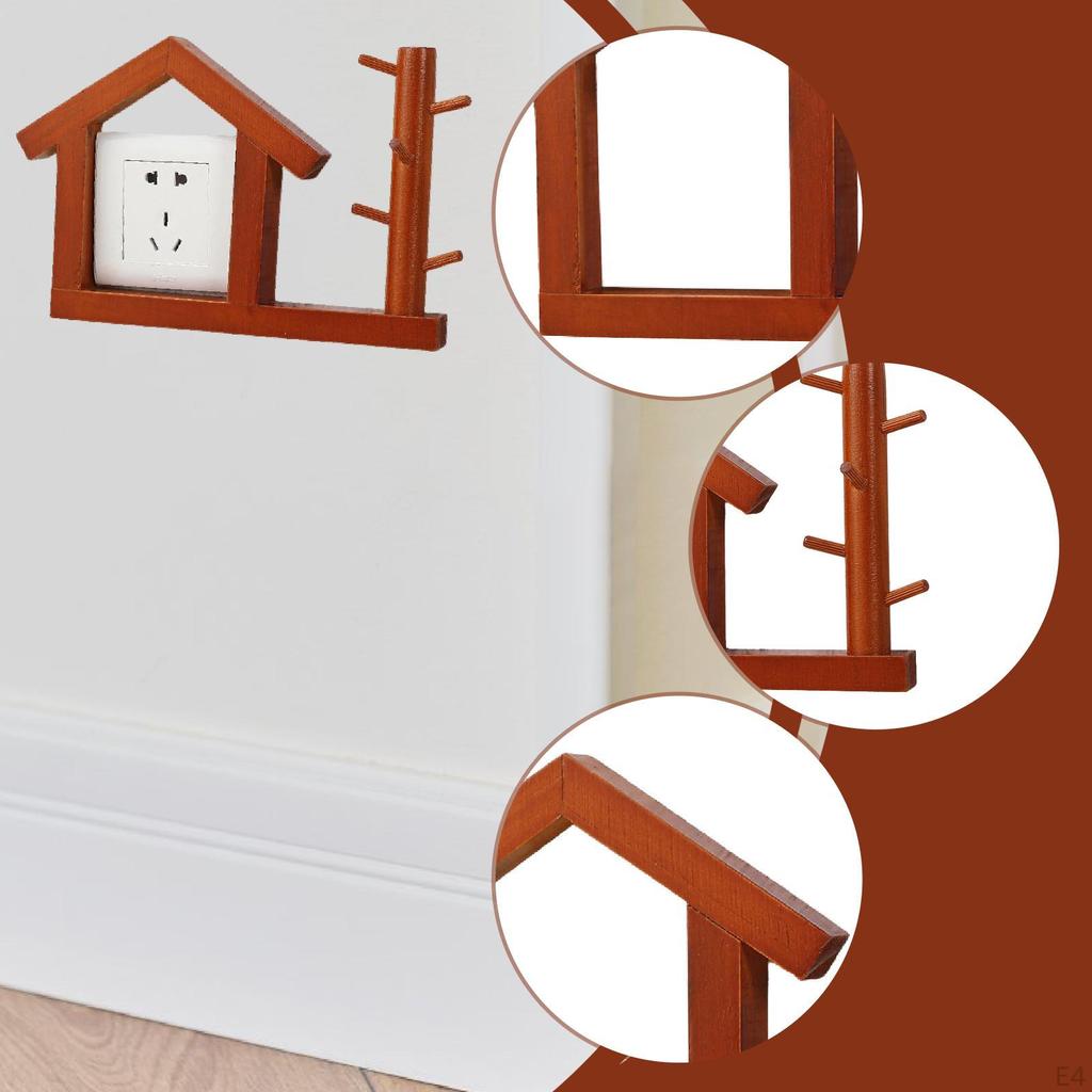Wooden Outlet Cover Plate Frame Protector Wall Decor for Living Room