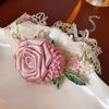 Textured Rose Choker Necklace Exquisite Sweet Fabric Choker Unique Lace Flower Choker  Take Photo