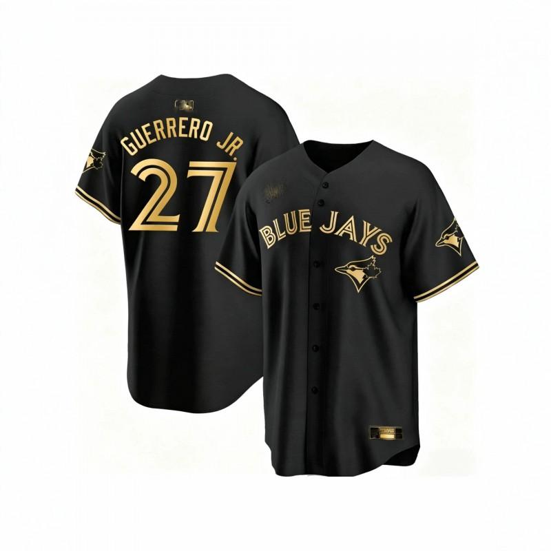 Mens Embroidered MLB Toronto Blue Jays Baseball Jersey Sportswear Loose Fit Cotton Blend Crew Neck Tee