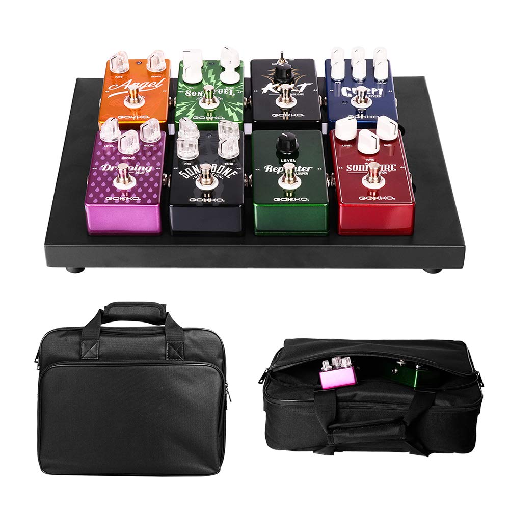 GOKKO Guitar Effector Board Pedal Board Durable and Durable Lightweight with Storage Bag (M-350x270x50MM)