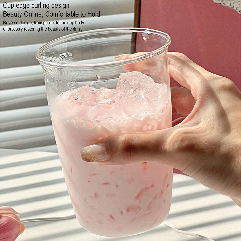 420ml Transparent Glass Coffee Mug Breakfast Mug Latte Cup High Borosilicate Glass Cup Beer Milk Water Cocktail Drinking Mugs