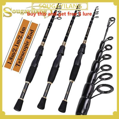 Телескопическая удочка 1,8-2,4 м, 99% углеродное волокно, приманка, удочка для путешествий на открытом воздухе, окунь, карп, песка