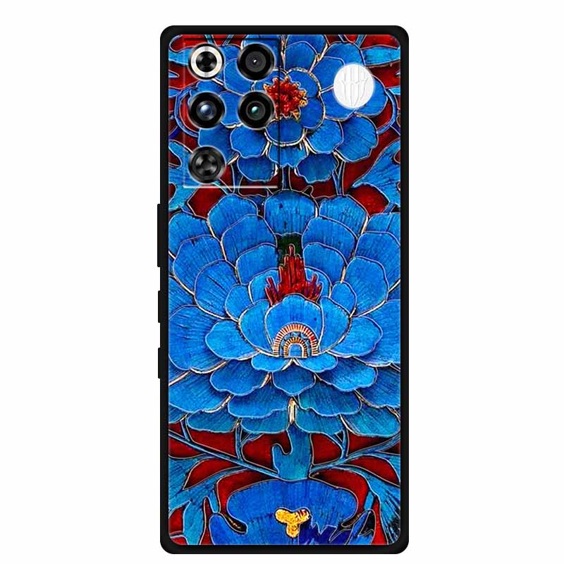 Чехол для ZTE Nubia RedMagic 11 Pro 5G, 3D тиснение, цветы, рельефный, мягкая черная силиконовая задняя крышка, для ZTE Nubia RedMagic 11Pro, Funda