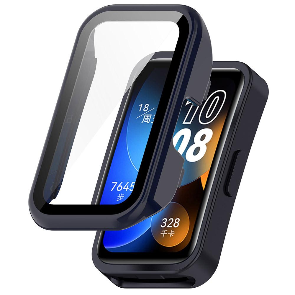 Защитный чехол из ПК + закаленного стекла для Huawei Band 8, полноэкранный защитный чехол, рамка-бампер