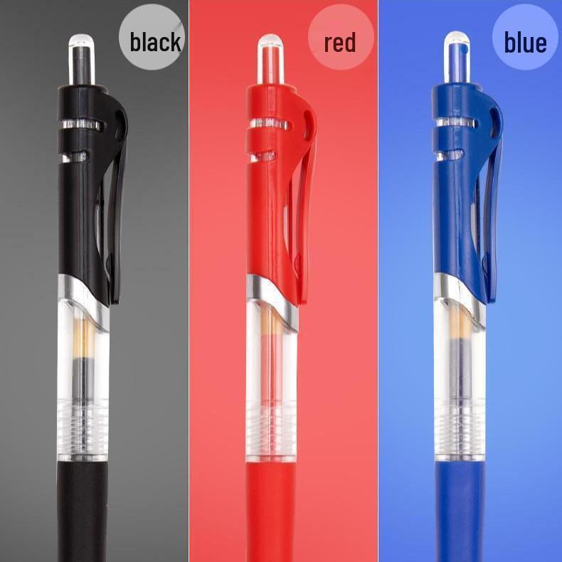 Press-Action 0.5mm Ballpoint and Sign Pen, Black/Red/Blue, for Students and Office.