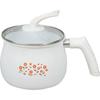 Multi Pot 17cm Single Handle Pot Ceramic Enamel White Showa Retro Retor IH/Gas RB-2919