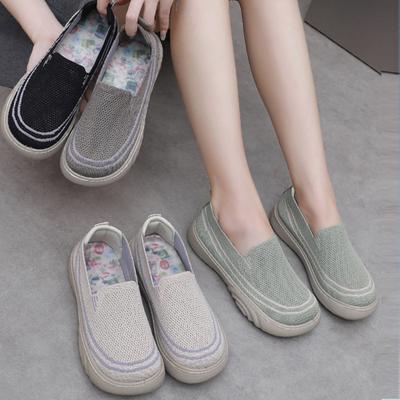 Женские повседневные туфли на толстой нескользящей подошве с мягкой подошвой, удобные одинарные туфли, легко надевать, туфли для мам