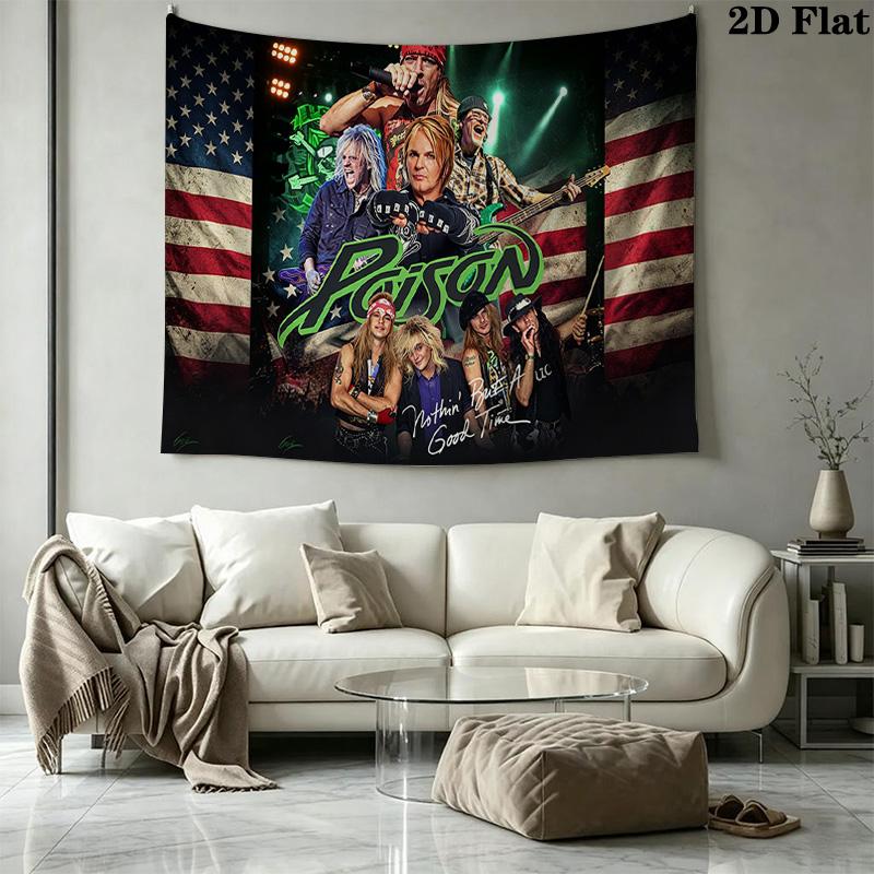 Poison Band Wall Tapestry Aesthetic Wall Hanging Printed Fabric Blanket Decorative Tapestries for Bedroom Living Room Home Decor